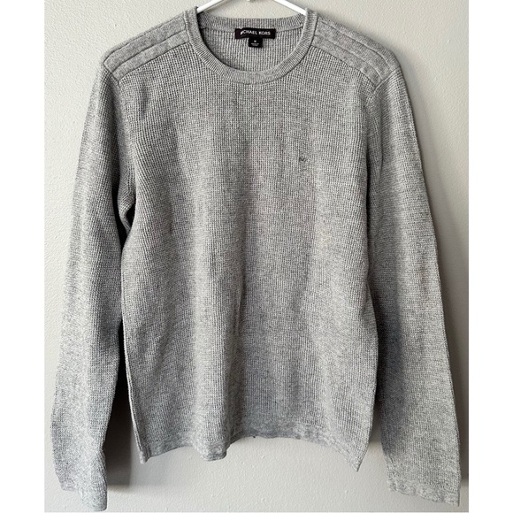 🆕 Michael Kors Men's Wool Blend Grey Knit Crew Neck Sweater